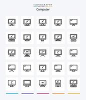 pacote de ícones de esboço de computador criativo 25, como . camada 1. laptop. pc. dispositivo vetor
