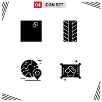 pacote de ícones vetoriais de estoque de 4 sinais e símbolos de linha para mulher em tela cheia, pino de roda, sauna, elementos de design vetorial editáveis vetor
