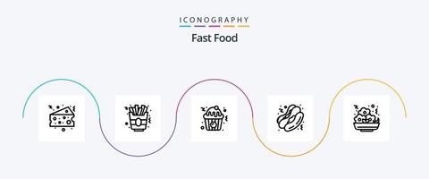 pacote de ícones da linha 5 de fast food, incluindo . refeição. Comida. Comida. comida rápida vetor