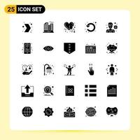 25 ícones criativos, sinais e símbolos modernos de cuidado para a esquerda atualizam elementos de design de vetores editáveis de coração