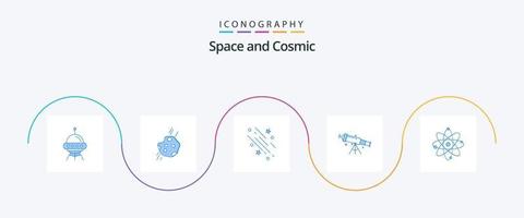 pacote de ícones do espaço azul 5, incluindo astronomia. estrelas. meteoro. espaço. estrela cadente vetor
