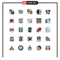 25 ícones criativos, sinais e símbolos modernos de armazenamento de fantasia de texto de boneca de punção, elementos de design de vetores editáveis