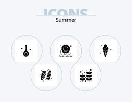 pacote de ícones de glifo de verão 5 design de ícones. creme. de praia. de praia. natação. de praia vetor