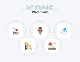 parque aquático plana ícone pack 5 design de ícone. parque. gotas. fonte. parque. agua vetor