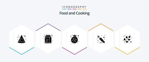 pacote de ícones de 25 glifos de comida, incluindo . trigo. saudável. Comida. vegetal vetor