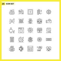 25 ícones criativos, sinais e símbolos modernos da máquina bitcoin adicionam impressão e elementos de design vetorial editáveis vetor