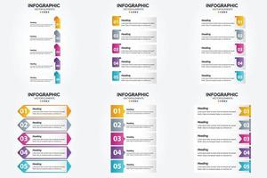 conjunto de design plano de infográficos de ilustração vetorial para folheto publicitário e revista vetor