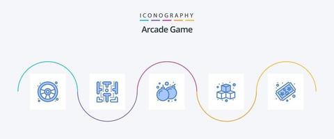 Arcade Blue 5 Icon Pack incluindo o jogo. Toque. bombear. jogos. cubos vetor