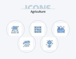 agricultura ícone azul pack 5 design de ícone. caminhão. plantar. jardim. natureza. agricultura vetor