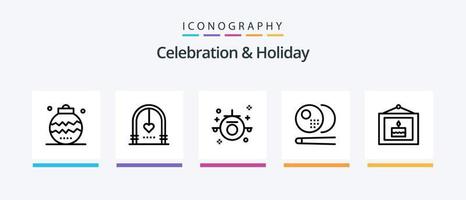 celebração e pacote de ícones da linha 5 de férias, incluindo gigante. celebração. viagem. bolo. feriado. design de ícones criativos vetor