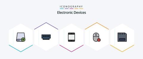 dispositivos 25 pacote de ícones de linha preenchida, incluindo hardware. dispositivos. hardware. ipad. engenhoca vetor