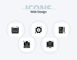 design de ícones do pacote de ícones de glifos de design da web 5 design de ícones. gráfico. programação. Projeto. engrenagem. codificação vetor