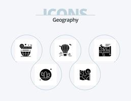 pacote de ícones de glifos geográficos 5 design de ícones. quente. balão. acompanhar. local na rede Internet. mundo vetor