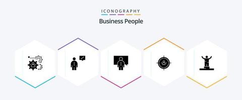 pacote de ícones de 25 glifos de pessoas de negócios, incluindo pessoas. o negócio. humano. apresentação. palestra vetor