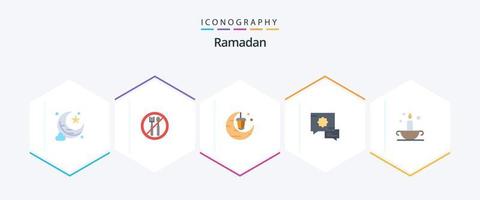Pacote de ícones planos do Ramadã 25, incluindo . islamismo. festival. Antiguidade. discurso vetor