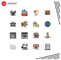conjunto de 16 sinais de símbolos de ícones de interface do usuário modernos para loja de tráfego on-line elementos de design de vetores criativos internos editáveis