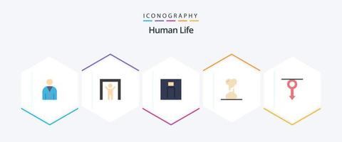 pacote de ícones planos 25 humanos, incluindo menino. doutor. humano. partido. do utilizador vetor