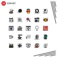 25 ícones criativos, sinais e símbolos modernos de vidro mental de processo, casa real, elementos de design de vetores editáveis