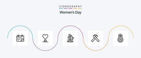 pacote de ícones da linha 5 do dia das mulheres, incluindo dia. mulheres. símbolo. quente. café vetor