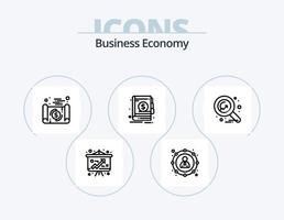 ícone da linha econômica pack 5 design de ícone. economia. fundo. o negócio. economia. pastel vetor