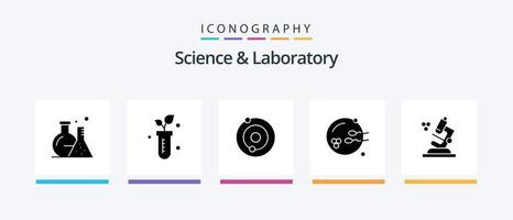 pacote de ícones de glifo de ciência 5, incluindo ciência. biologia. solar. sexo. procriação. design de ícones criativos vetor