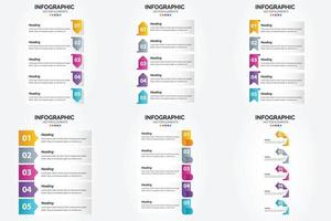 conjunto de design plano de infográficos de ilustração vetorial para folheto publicitário e revista vetor