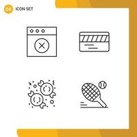 conceito de 4 linhas para sites móveis e aplicativos app doce bilhete doce bola de doces elementos de design vetorial editáveis vetor