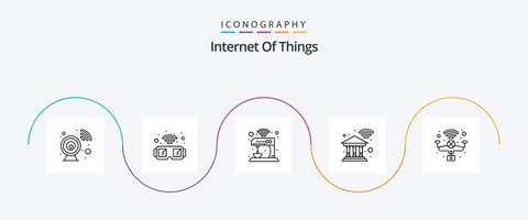 internet das coisas linha 5 pacote de ícones incluindo drone. on-line. cozinha. Internet. tecnologia vetor