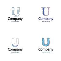letra u design de pacote de logotipo grande design criativo de logotipos modernos para o seu negócio vetor