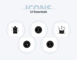 pacote de ícones de glifos essenciais da interface do usuário 5 design de ícones. interface. flecha. interface. retirar. excluir vetor