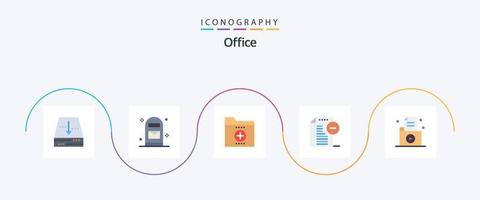 pacote de ícones do Office Flat 5, incluindo documento. Arquivo. o negócio. documentos. escritório vetor