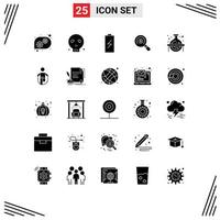 25 ícones criativos, sinais e símbolos modernos de pesquisa de cobrança de compras em balão, elementos de design de vetores editáveis de comércio eletrônico