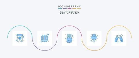 Pacote de ícones Saint Patrick Blue 5, incluindo comemorar. santo. ouro. patrick. dia vetor
