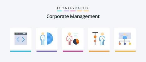 pacote de ícones plano de gerenciamento corporativo com 5, incluindo gerenciamento corporativo. gráfico. pessoal. o negócio. gestão. design de ícones criativos vetor