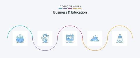 pacote de ícones azul 5 de negócios e educação, incluindo pessoal. Educação. global. on-line. vídeo vetor