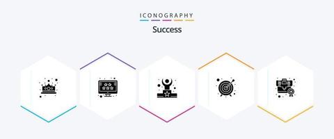 pacote de ícones de 25 glifos de sucesso, incluindo negócios. alvo. estrelas. meta. Estrela vetor