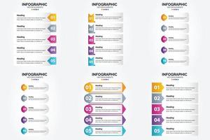 conjunto de design plano de infográficos de ilustração vetorial para folheto publicitário e revista vetor