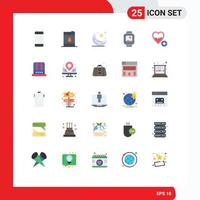 25 ícones criativos, sinais e símbolos modernos de relógio de lua de amor médico, elementos de design de vetores editáveis do ramadã