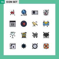 16 ícones criativos sinais e símbolos modernos da caixa de entrada de transporte de correio da web adoram elementos de design de vetores criativos editáveis
