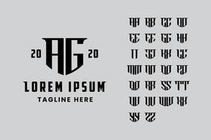 conjunto de letras para criar um logotipo de monograma vetor