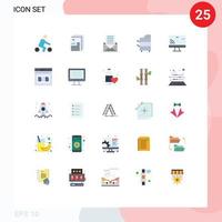 25 ícones criativos, sinais modernos e símbolos de produtos, dispositivos, perfil, interface de copiadora, elementos de design de vetores editáveis