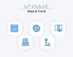 mapas e design de ícones do pacote de ícones azuis de viagem 5. . tesouro. atualizar vetor