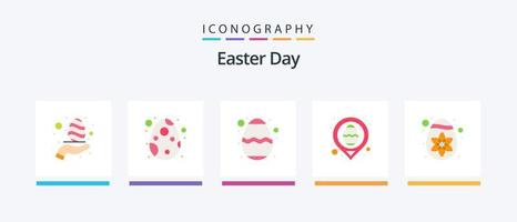pacote de ícones de 5 planos de páscoa, incluindo páscoa. mapa. páscoa. localização. páscoa. design de ícones criativos vetor