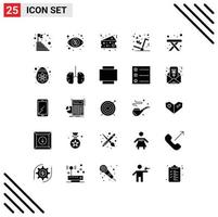 25 ícones criativos sinais modernos e símbolos de bolo de amor de mesa como elementos de design de vetores editáveis de entrega