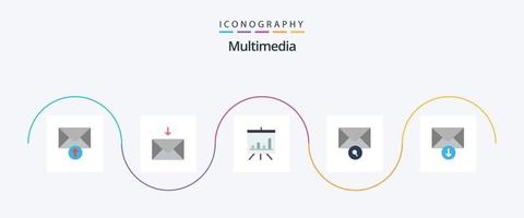 pacote de ícones multimídia flat 5 incluindo . procurar. vetor