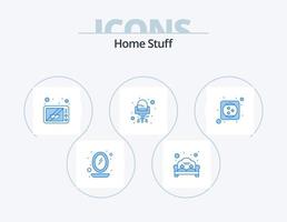 material doméstico ícone azul pack 5 design de ícone. extensão. sentado. eletrônicos. assento. cadeira vetor