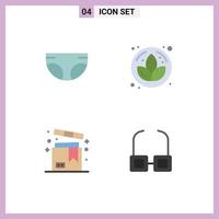 grupo de símbolos de ícone universal de 4 ícones planos modernos de fralda de produto para bebê sauna dia dos namorados elementos de design de vetores editáveis