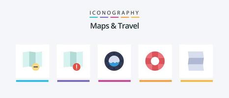 mapas e pacote de ícones de 5 planos de viagem, incluindo . ajuda. viagem. design de ícones criativos vetor