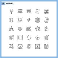 25 ícones criativos sinais modernos e símbolos de elementos de design de vetores editáveis de guirlanda de seta de sinal para baixo