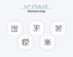 ícone da linha do dia das mulheres pack 5 design de ícone. dia. mulher. avatar. comunicação. mulher vetor